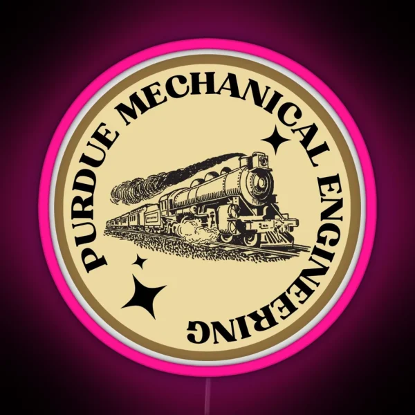 Purdue Mechanical Engineering Round Led RGB Neon Sign