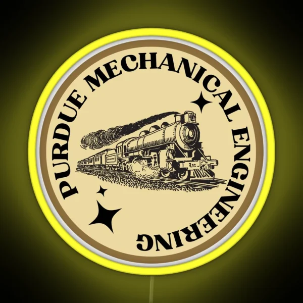 Purdue Mechanical Engineering Round Led RGB Neon Sign