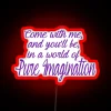 Pure Imagination in bright vibrant colors neon wall art decoration.