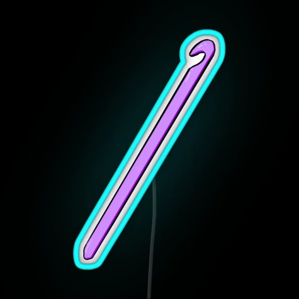 Purple Crochet Hook RGB Neon Sign