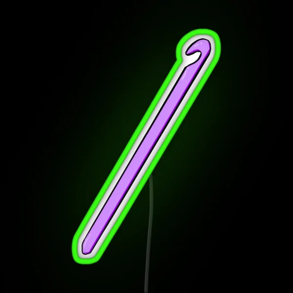 Purple Crochet Hook RGB Neon Sign