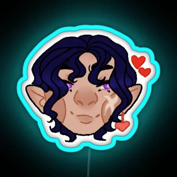 Purple Eyed Hector RGB Neon Sign