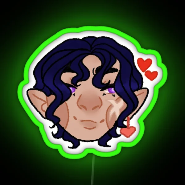 Purple Eyed Hector RGB Neon Sign