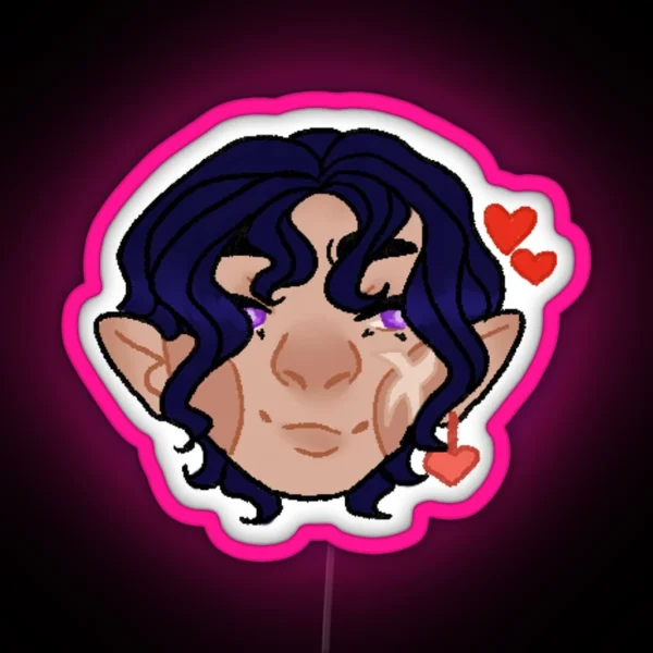 Purple Eyed Hector RGB Neon Sign
