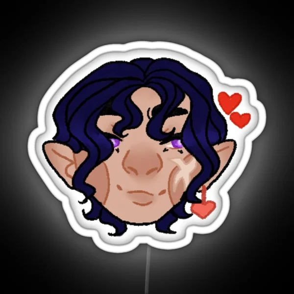Purple Eyed Hector RGB Neon Sign