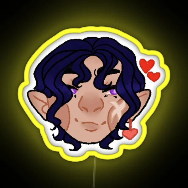 Purple Eyed Hector RGB Neon Sign