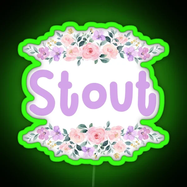 Purple Flower Stout Name Label RGB Neon Sign