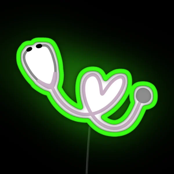 Purple Heart Stethoscope RGB Neon Sign
