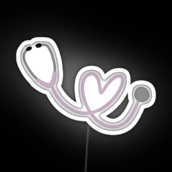 Purple Heart Stethoscope RGB Neon Sign
