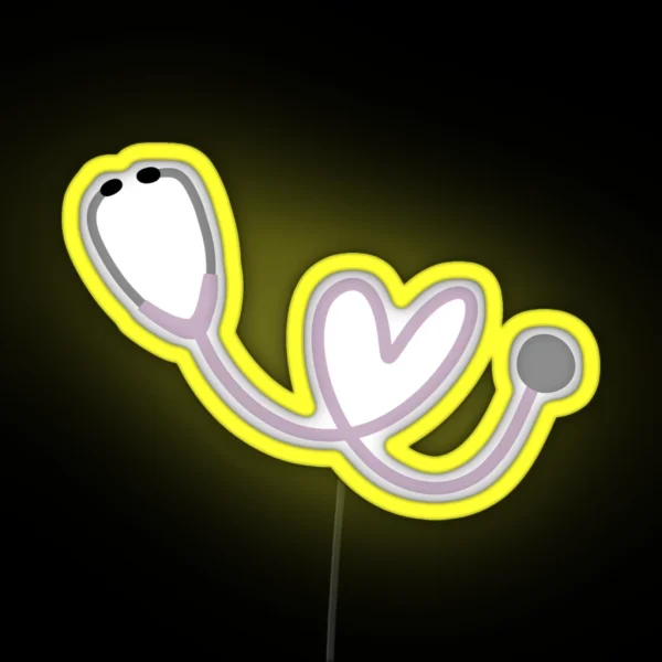 Purple Heart Stethoscope RGB Neon Sign