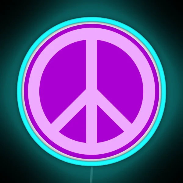 Purple Peace Sign RGB Neon Sign