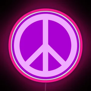 Purple Peace Sign RGB Neon Sign