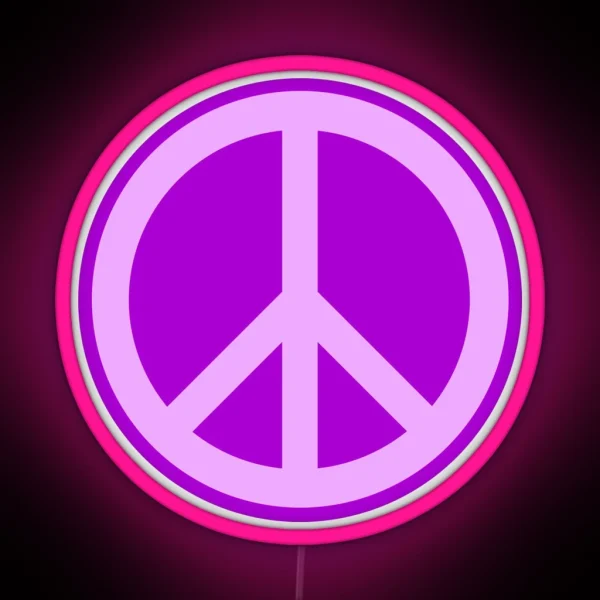 Purple Peace Sign RGB Neon Sign