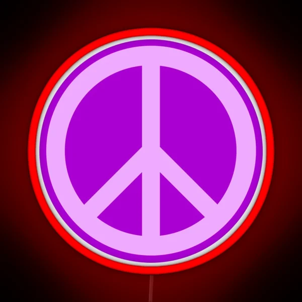 Purple Peace Sign RGB Neon Sign