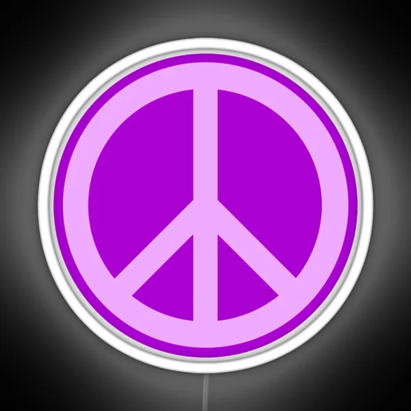 Purple Peace Sign RGB Neon Sign