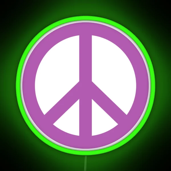 Purple Peace Sign Symbol RGB Neon Sign