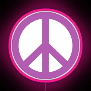 Purple Peace Sign Symbol RGB Neon Sign