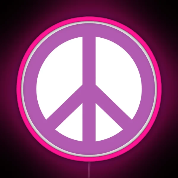 Purple Peace Sign Symbol RGB Neon Sign