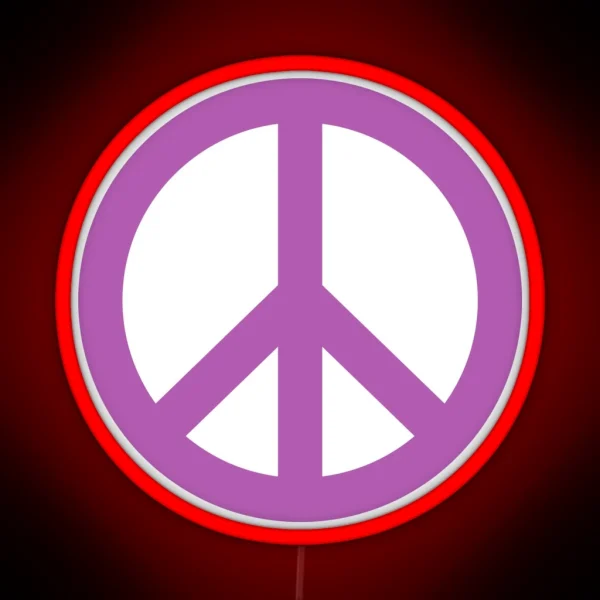 Purple Peace Sign Symbol RGB Neon Sign