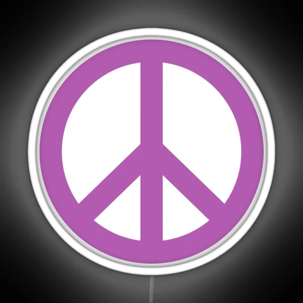 Purple Peace Sign Symbol RGB Neon Sign
