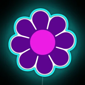 Purple Pink Hippy Flower Daisy RGB Neon Sign