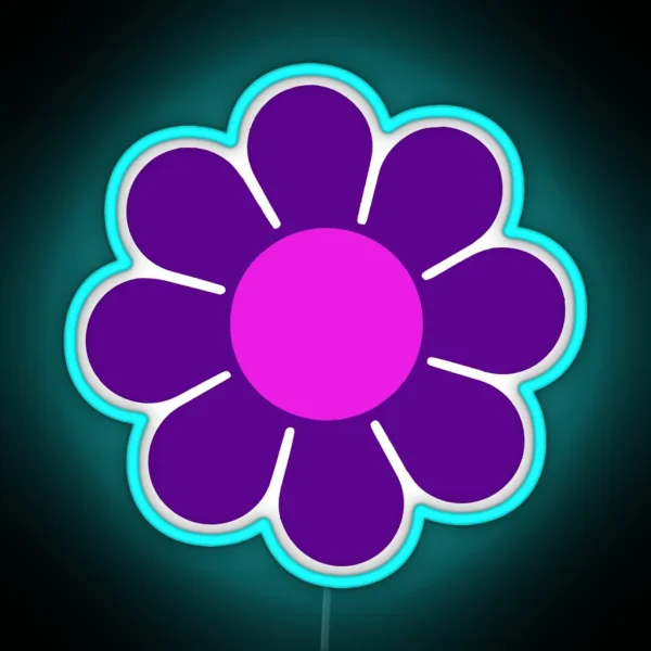 Purple Pink Hippy Flower Daisy RGB Neon Sign