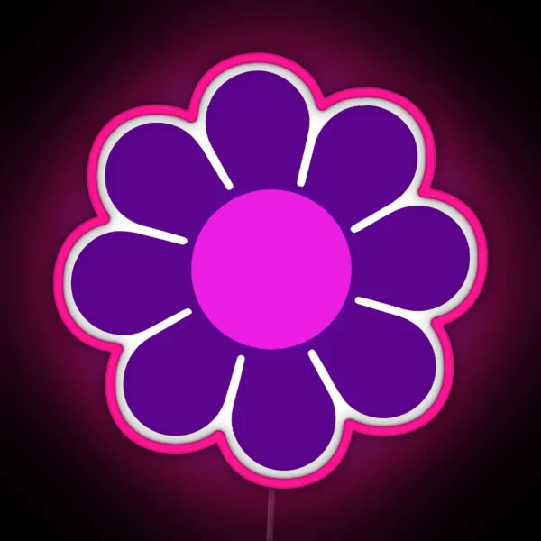 Purple Pink Hippy Flower Daisy RGB Neon Sign