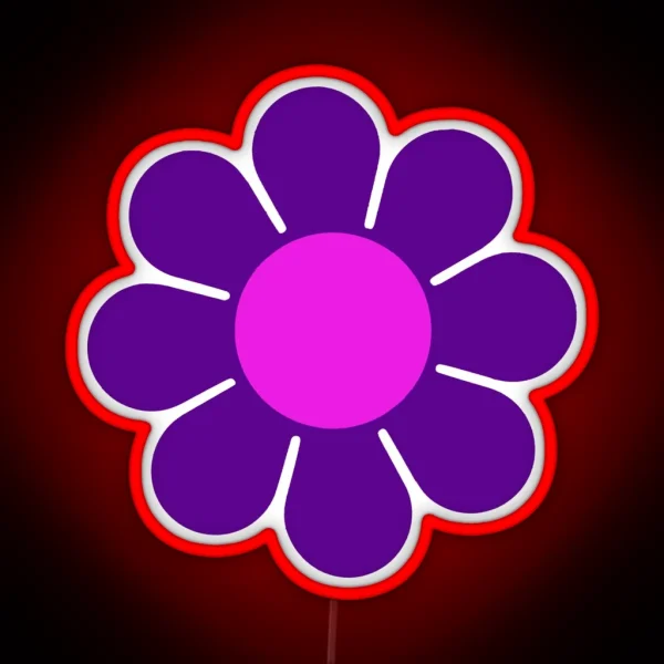 Purple Pink Hippy Flower Daisy RGB Neon Sign