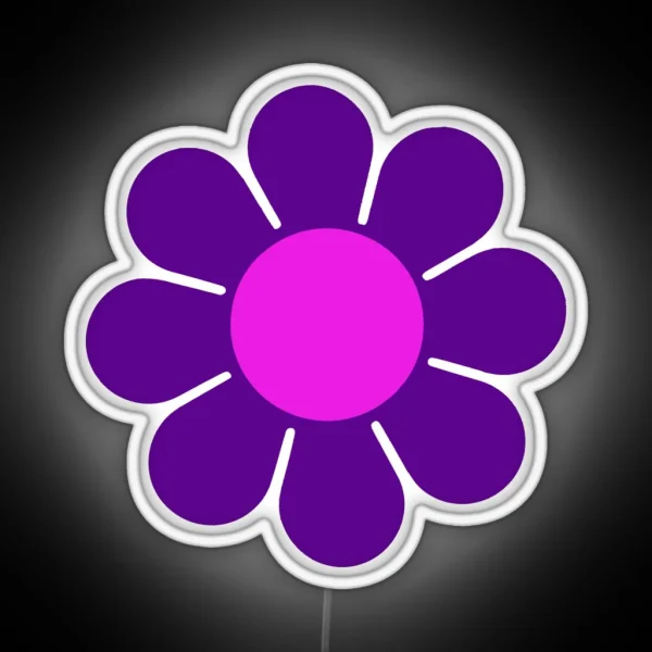 Purple Pink Hippy Flower Daisy RGB Neon Sign