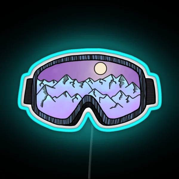 Purple Ski Goggles RGB Neon Sign