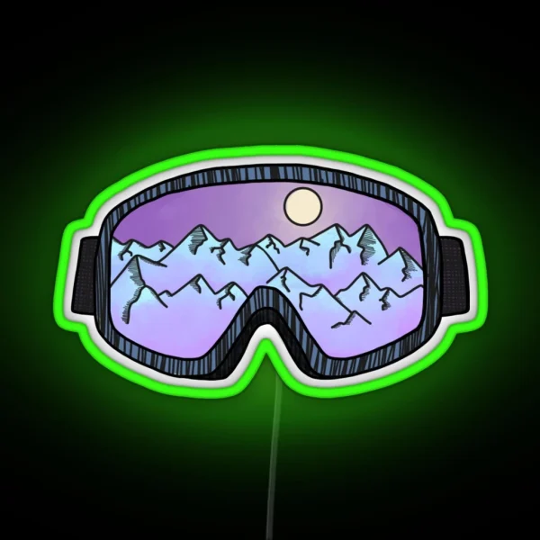 Purple Ski Goggles RGB Neon Sign