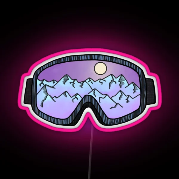 Purple Ski Goggles RGB Neon Sign