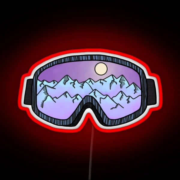 Purple Ski Goggles RGB Neon Sign