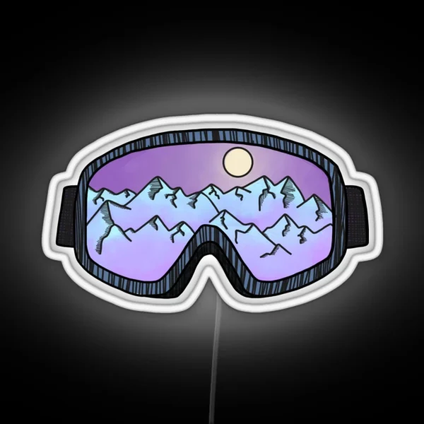Purple Ski Goggles RGB Neon Sign