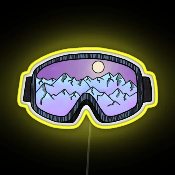 Purple Ski Goggles RGB Neon Sign