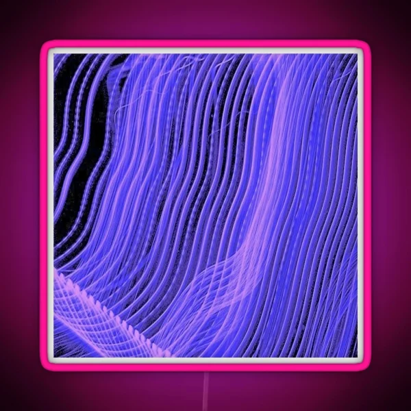 Purple Violet Neon Light Wavy Lines RGB Neon Sign