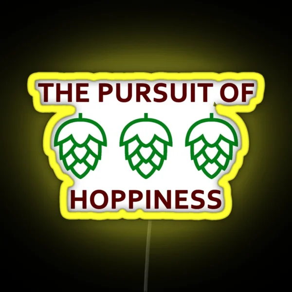 Pursuit Of Hoppiness Craft Beer Design RGB Neon Sign
