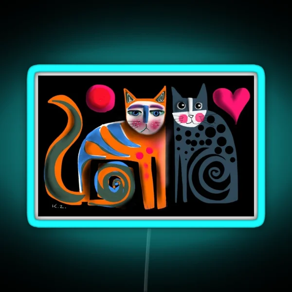 Pussicats Two RGB Neon Sign