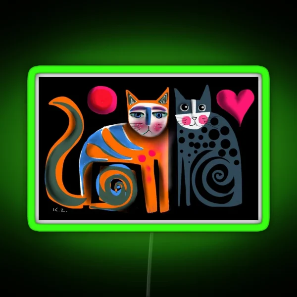 Pussicats Two RGB Neon Sign
