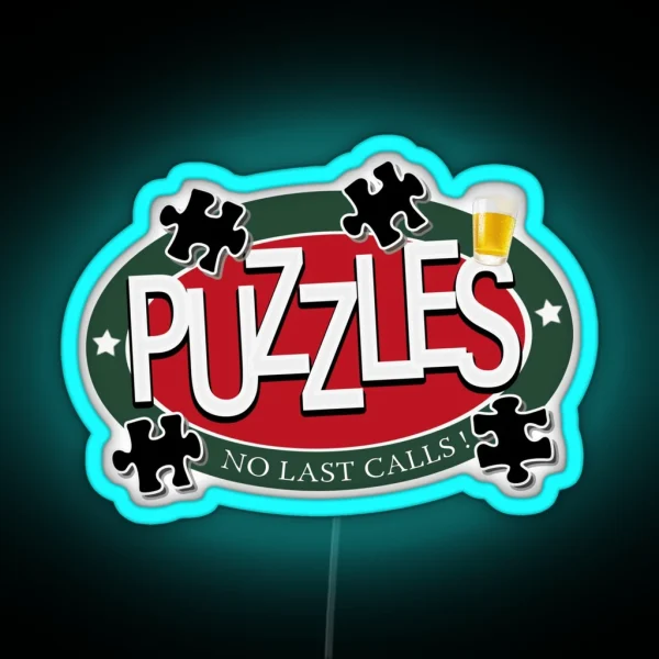 PUZZLES BAR NO LAST CALLS RGB Neon Sign