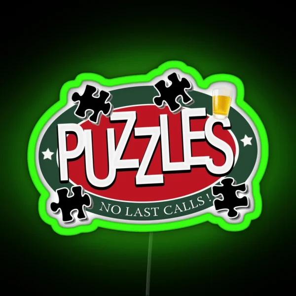 PUZZLES BAR NO LAST CALLS RGB Neon Sign