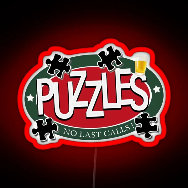 PUZZLES BAR NO LAST CALLS RGB Neon Sign