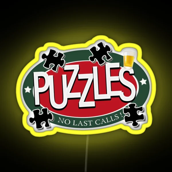 PUZZLES BAR NO LAST CALLS RGB Neon Sign