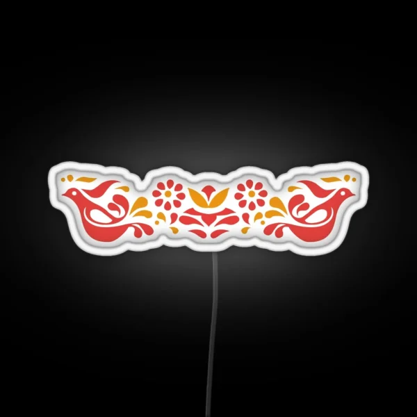 Pyrex Amish Dutch Friendship Birds Red And Yellow RGB Neon Sign