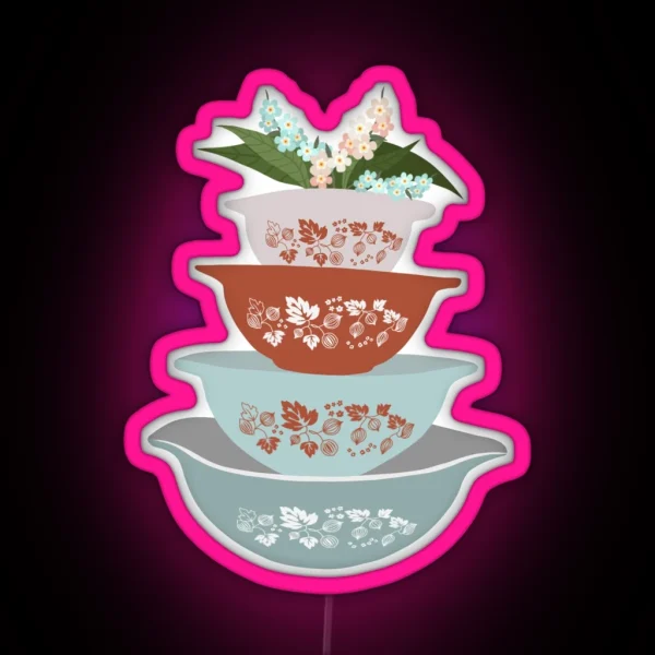 Pyrex Mixing Bowls RGB Neon Sign