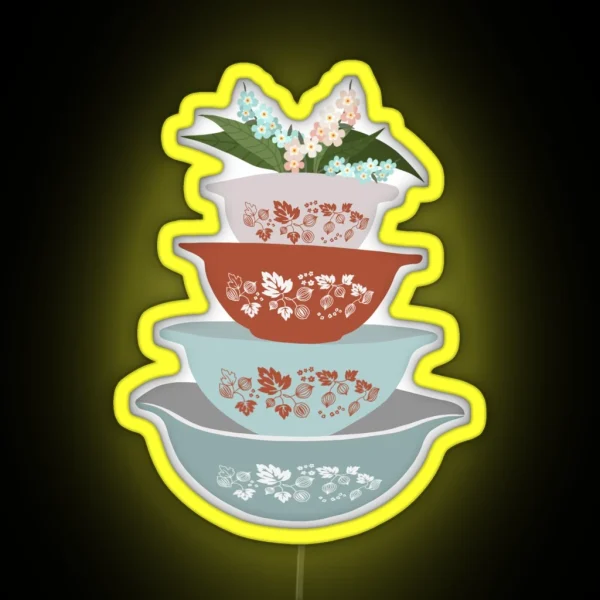 Pyrex Mixing Bowls RGB Neon Sign