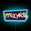 RGB Neon Sign of Iconic Pyrocynical Pixel Art Logo Design