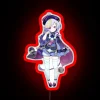 Genshin Impact Fan Decor Qiqi's Spirit Shines with Vibrant Neon Colors
