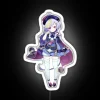 Electric Qiqi character in radiant, full-color RGB neon glow art.