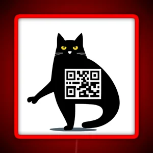 QR Cat Is Watching You RGB Neon Sign